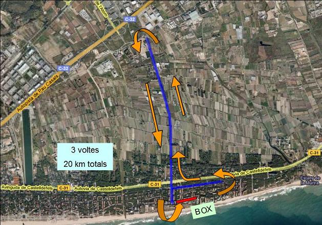 Mapa de la prova de ciclisme del segon Triatl� �ccura Ciutat de Gav� que es celebrar� el 23 de maig de 2009 a Gav� Mar